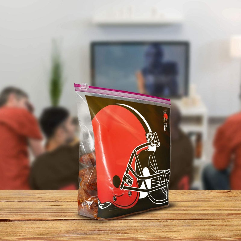 Ziploc Slider Storage Gallon Bag, Great for Grab-and-go Snacking, Tailgating or homegating, 20 Count- NFL Cleveland Browns - Image 2